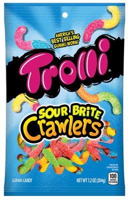 Trolli Sour Brite Crawlers Gummy Candy, 7.2 Ounce Bag, Pack of 12