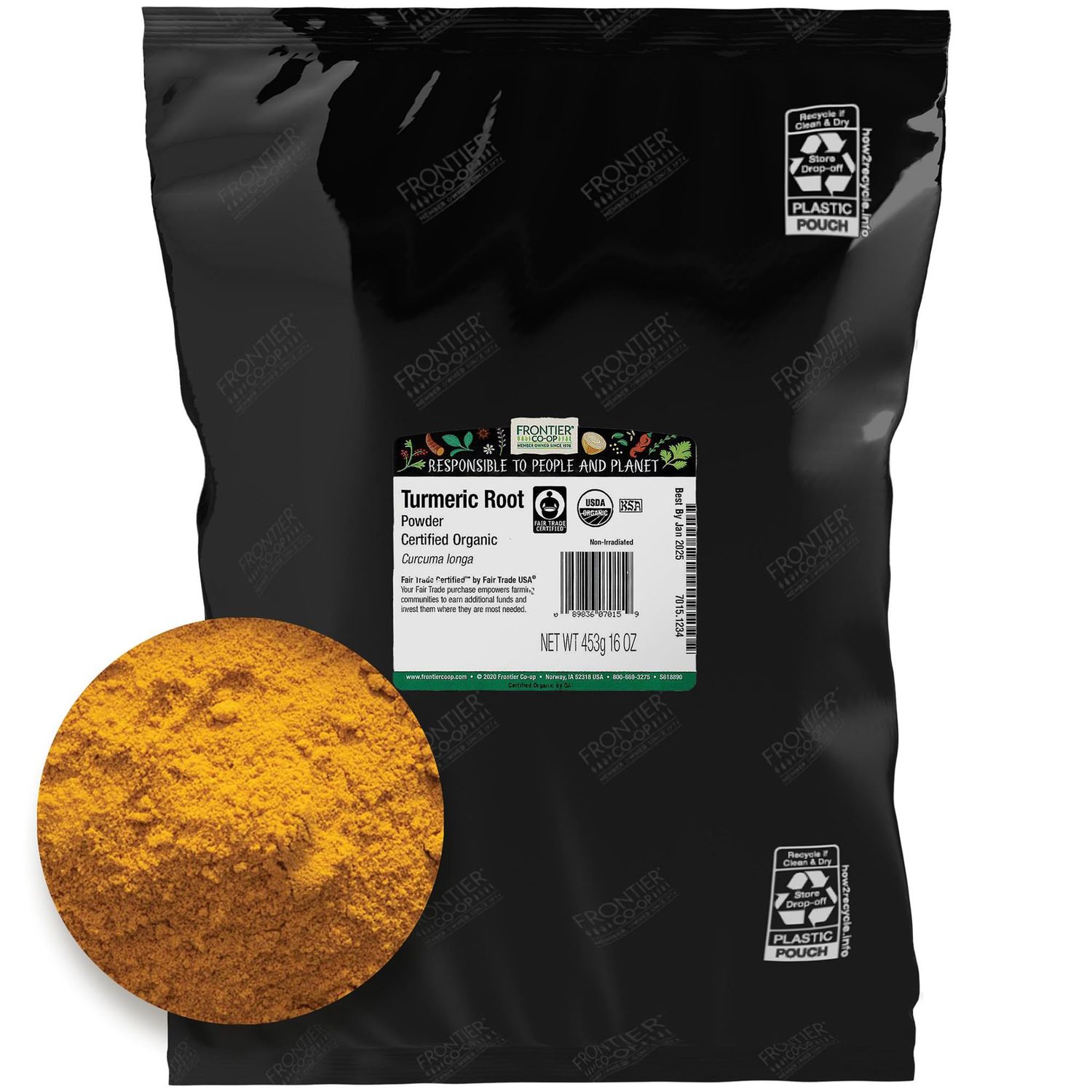 Frontier Co-op Organic Fair Trade Ground Turmeric Root 1lb