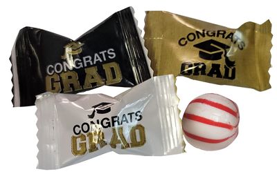 Graduation PEPPERMINTS 100 Count Wrapped- Mint Congrats Grad Candy-Individually Wrapped