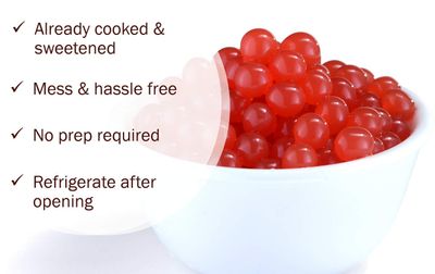 Strawberry Boba Pearls, Strawberry Popping Boba Bursting Boba, Strawberry Bubble Tapioca Pearls For Bubble Tea (Strawberry, 7 LB 1 Pack)