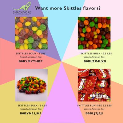 Sour Skittles Bulk 2lb Bag of Skittles Sour Candy. Bulk Skittles Candy All Sour Flavors- Sour Strawberry, Sour Green Apple, Sour Lemon, Sour Orange, and Sour Grape Skittle by Snackivore