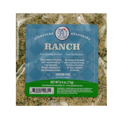 MySALT Ranch Restaurant Style Salad Dressing &amp; Seasoning Mix, Sodium Free, 5 Pack