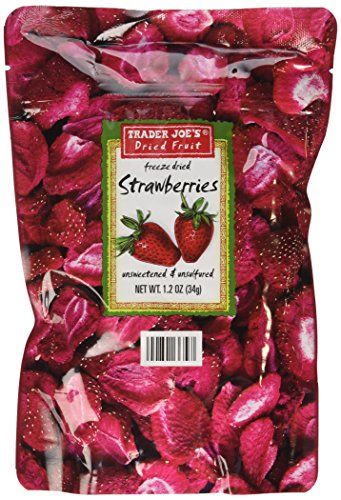 Trader Joe's Dried Fruit Freeze Dried Strawberries Unsweetened and Unsulfured 1.2 OZ (3 Pack)