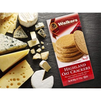 Walker's Shortbread Highland Oat Crackers, Scottish Crackers, 9.9 Oz Box (Pack of 6)