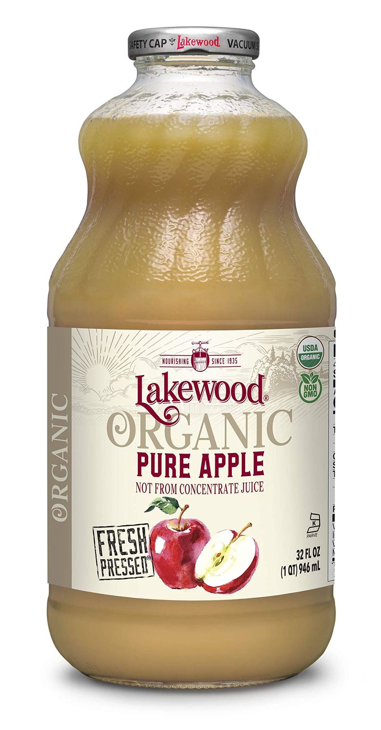 Lakewood Organic Apple Juice Bottles, 32 Fl Oz (Pack of 6)