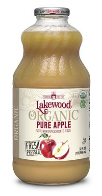 Lakewood Organic Apple Juice Bottles, 32 Fl Oz (Pack of 6)