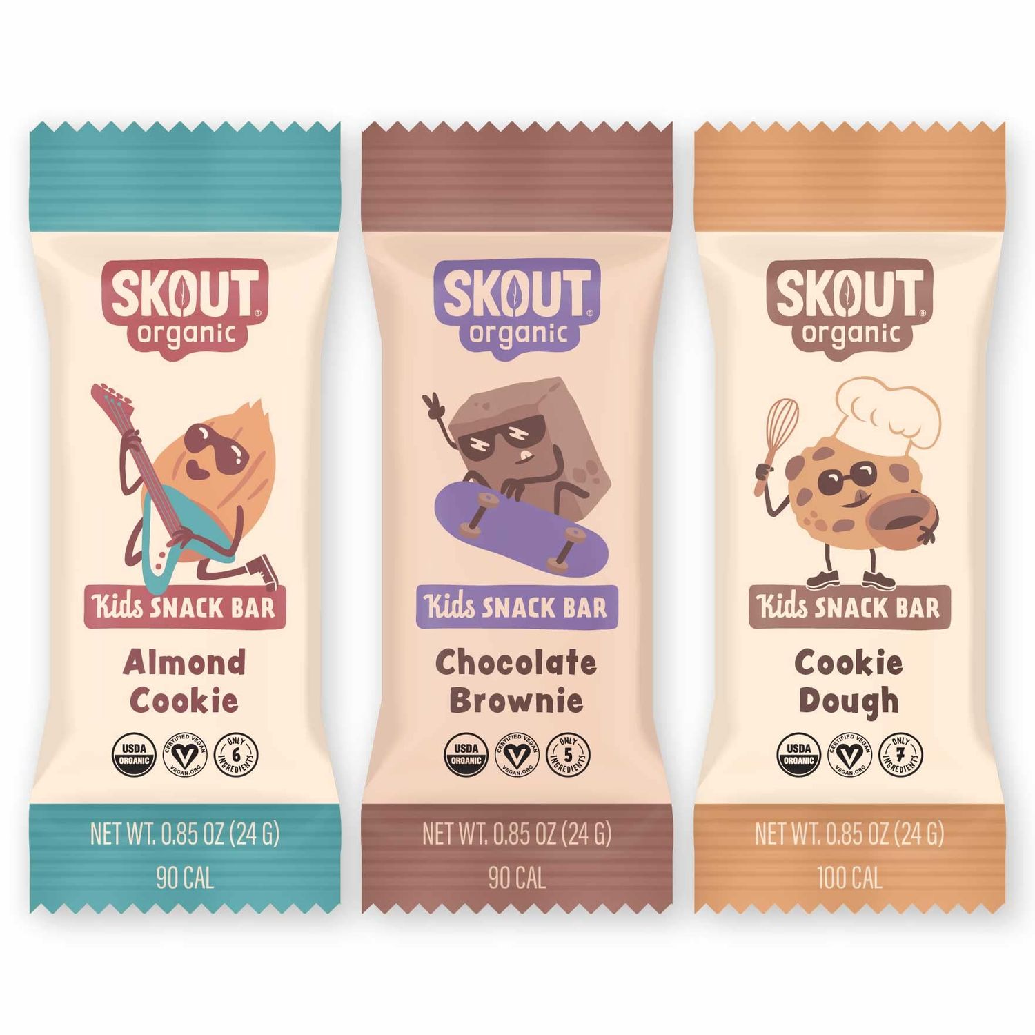 Skout Organic Dessert Inspired Kids Snack Bar Variety Pack (18 Pack) | Organic Kids Snack Bars | School Snacks &amp; Lunch Snacks | Vegan &amp; Paleo | Gluten, Dairy, Grain Free