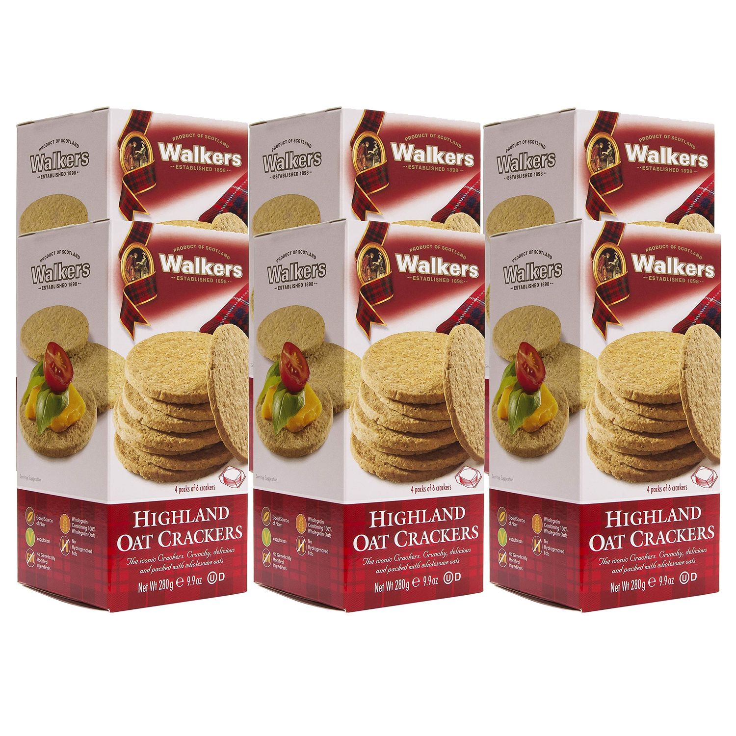 Walker&#39;s Shortbread Highland Oat Crackers, Scottish Crackers, 9.9 Oz Box (Pack of 6)