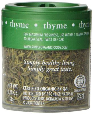 Simply Organic Whole Thyme Leaf, Certified Organic | 0.28 oz | Pack of 6 | Thymus vulgaris L.