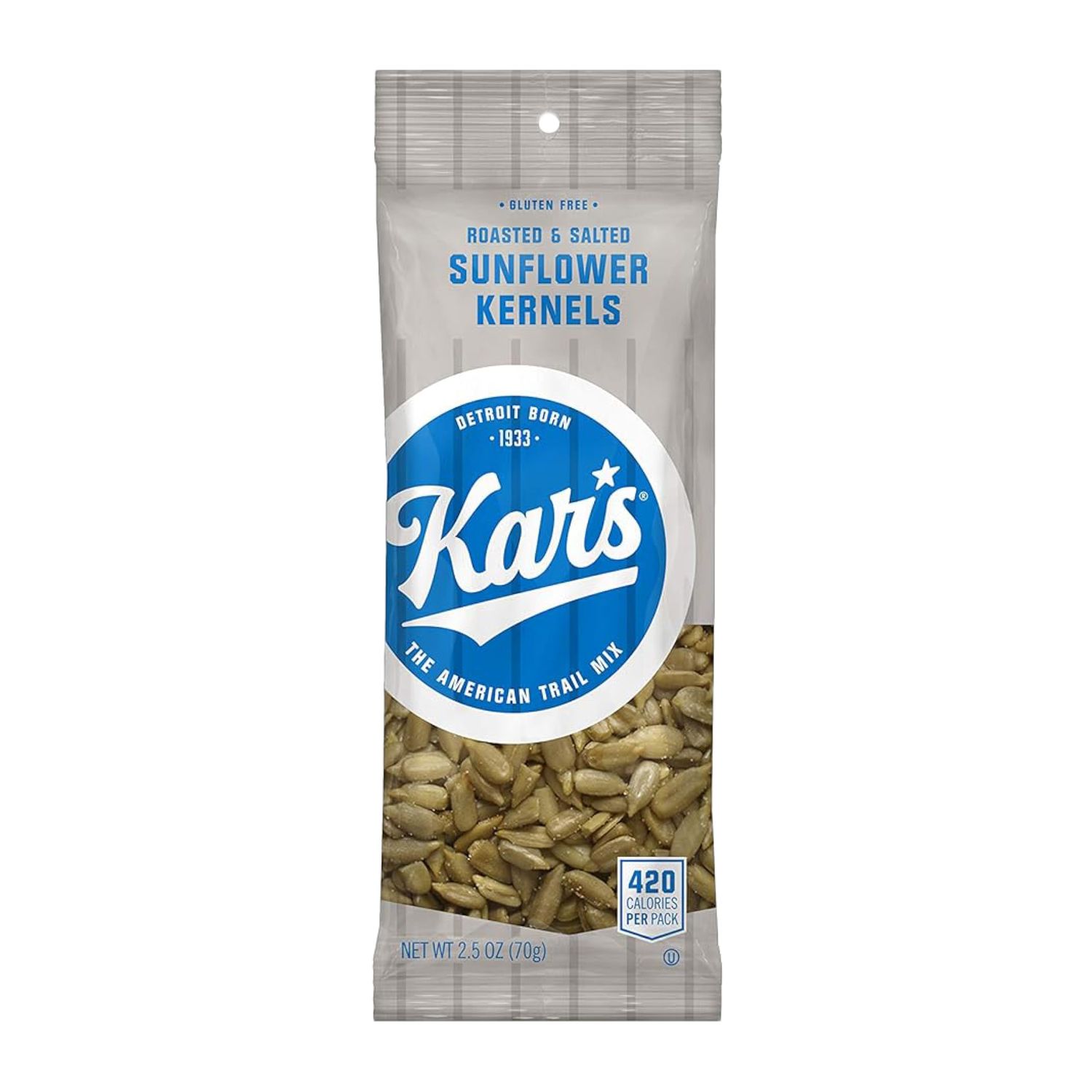Kars Nuts Roasted &amp; Salted Sunflower Kernels, 2.5 oz Individual Snack Packs - Bulk Pack of 36, Gluten-Free Snacks
