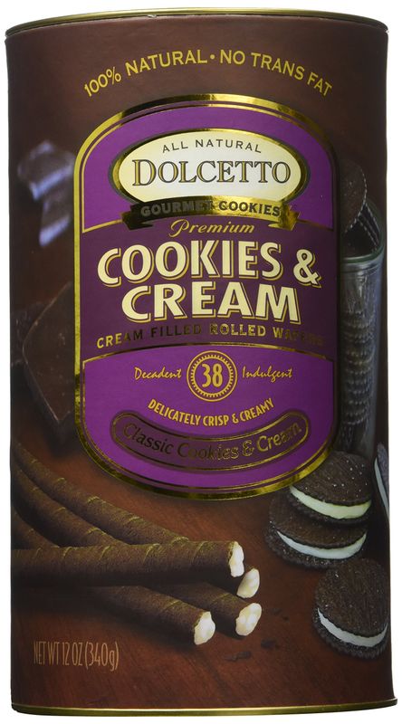 DOLCETTO Dolcetto Wafer Rolls Cookies Cream, 12 OZ