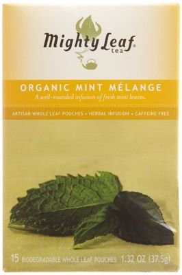 Mighty Leaf Organic Tea, Mint Melange, 15-Count Whole Leaf Pouches 1.32 Oz (Pack of 3)