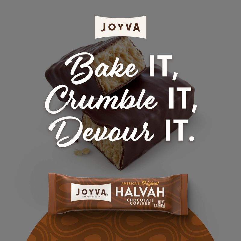 Joyva Halvah - Chocolate Covered, 1.75oz Pack of 36 | A Delicious Sesame Treat | Dairy Free, Gluten-Free &amp; Kosher Parve | Handcrafted in Brooklyn