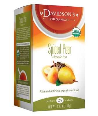 Davidson&#39;s Organics, Spiced Pear, 25-count Tea Bags, Pack of 6