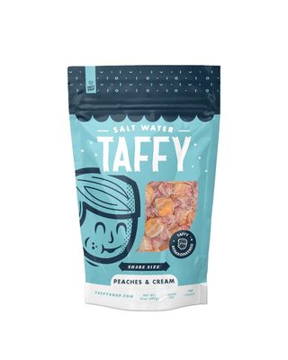 Taffy Shop Peach Not War, Peach Salt Water Taffy - Assorted Gourmet Candy Variety Pack, Bulk Sweet Snack, Fresh & Gluten-Free, 60 Individually Wrapped Pieces (14oz)