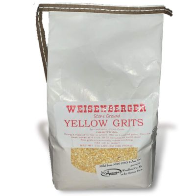 Weisenberger Stone Ground Yellow Grits - Authentic, Old Fashioned, Southern Style Corn Grits - Local Kentucky Proud Product - Non GMO Course Ground Cornmeal Grits - Yellow, 2 lb - 2 Pack