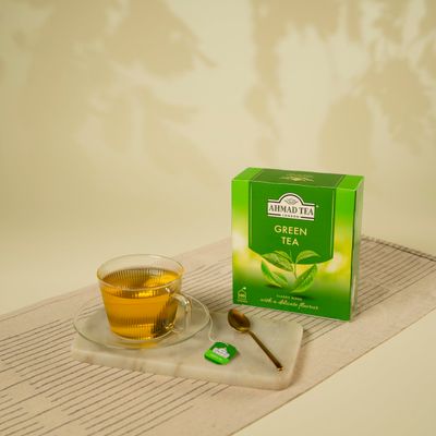 Ahmad Tea Green Tea, Green Tea Teabags 100 ct - Caffeinated &amp; Sugar-Free