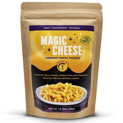 Vegan Magic Cheese Sauce (16oz powder makes 43oz cheese sauce), Cheddar Cheese Powder for Vegan, Plant-Based Cheese, Nacho Dipping Sauce, Mac &amp; Cheese, Salty Crackers Dairy Free, Low Sodium