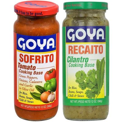 Goya Recaito &amp; Goya Sofrito Cooking Base 2 - 12 Oz Jars (1 of Each)