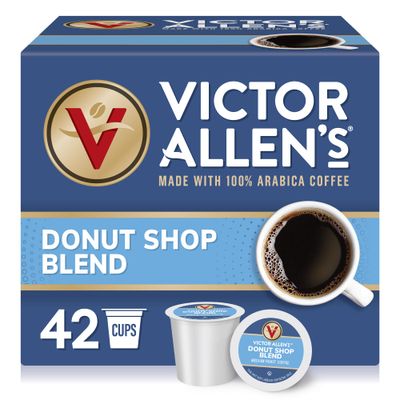 Victor Allen&#39;s Coffee Donut Shop Blend, Medium Roast, 42 Count, Single Serve Coffee Pods for Keurig K-Cup Brewers
