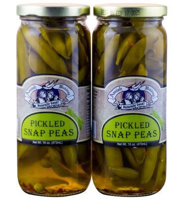 Amish Wedding All Natural Pickled Snap Peas 2 Jars 16 Oz Each