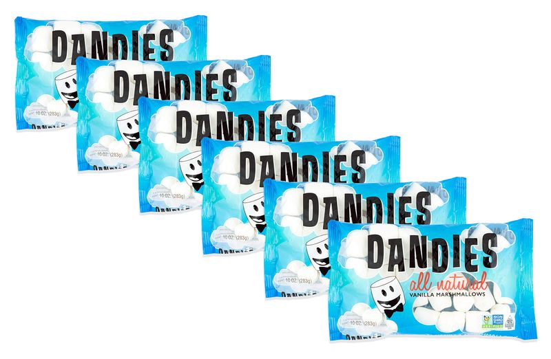 Dandies - Vegan Marshmallows, Vanilla, 10 Ounce (Pack of 6)
