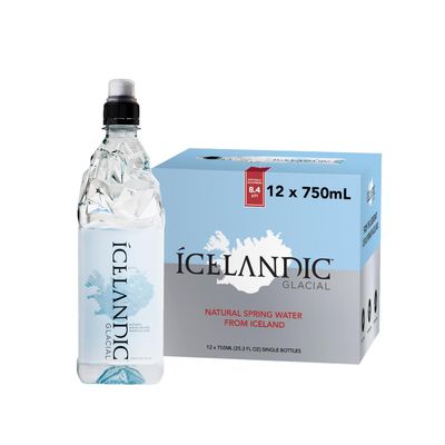 Icelandic Glacial Natural Spring Alkaline Water, 750 ml / 25.3 Fl Oz (Pack of 12)