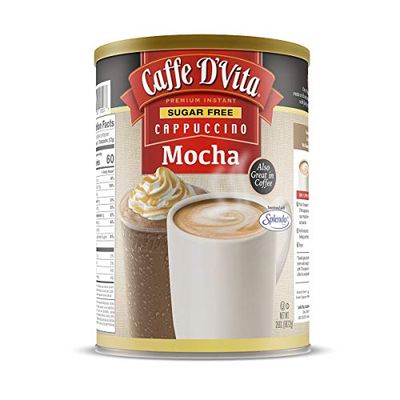 Caffe D&#39;Vita Sugar Free Mocha Cappuccino Mix - Sugar Free Mocha Mix, Gluten Free, No Cholesterol, No Trans Fat, 99% Caffeine Free - 2 lb. (32 oz.) can