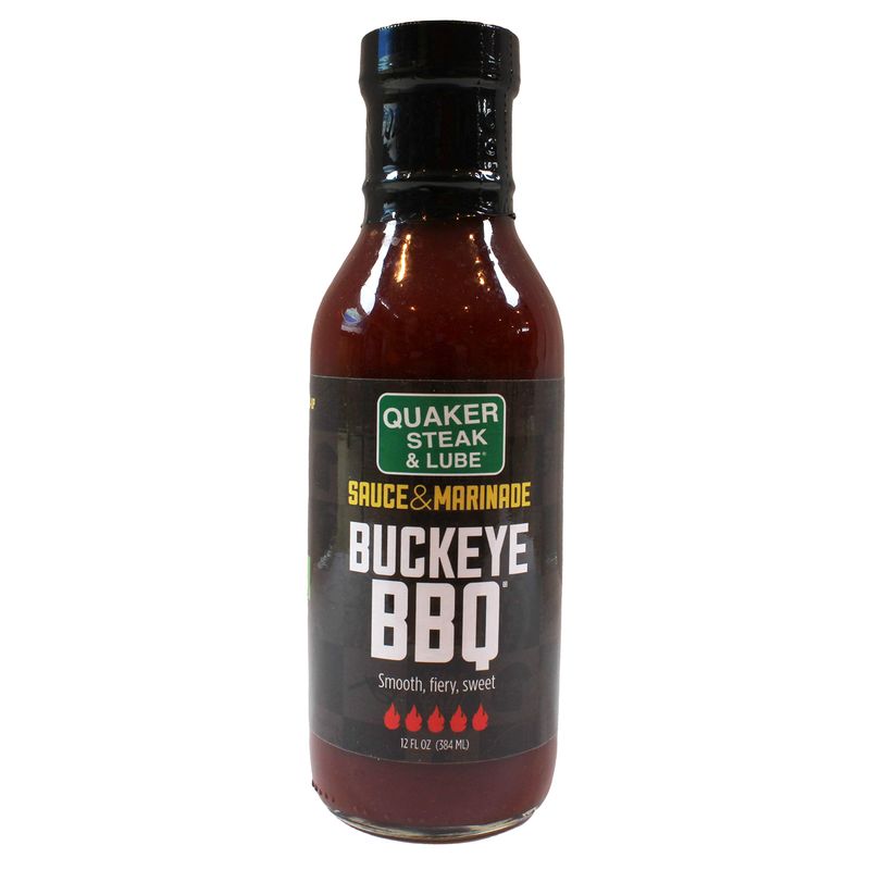 Quaker Steak and Lube Buckeye Barbecue Wing Sauce - 12 Ounce Glass Bottle of Quaker Steak &amp; Lube Buckeye BBQ Sauce