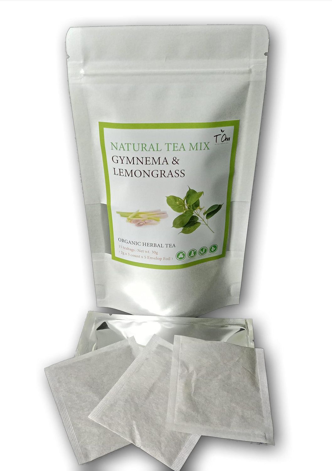 T CHA Natural Tea Mix | Gymnema &amp; Lemongrass Tea | 15 Tea Bags (30 g) | Support All Natural Immune System | Healthy Drink - Caffeine Free