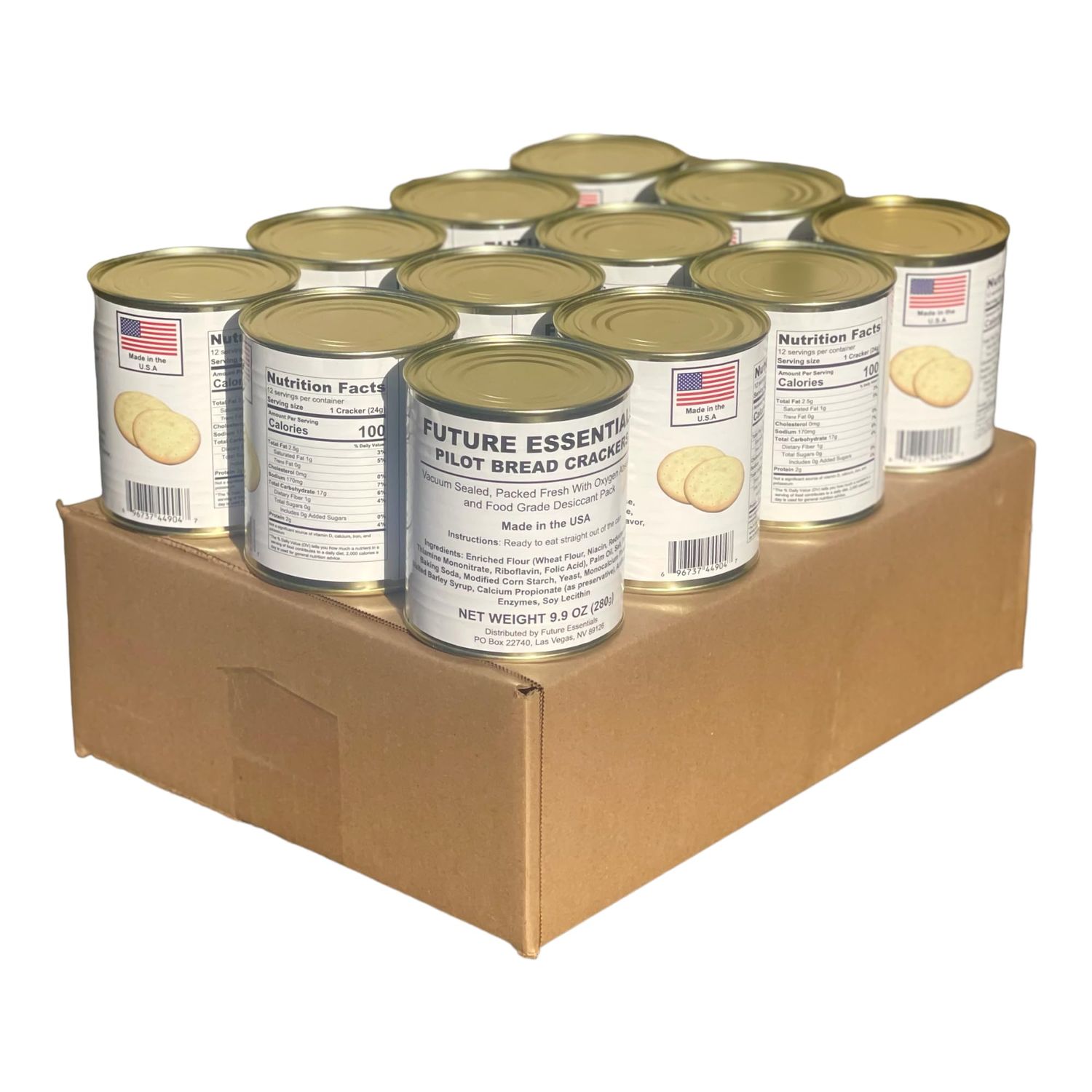 Case (12 Cans) of Future Essentials Hardtack Sailor Pilot Bread