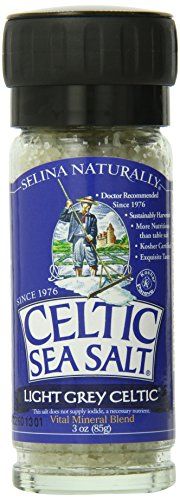 Light Grey Celtic Sea Salt Grinders - Large Refillable, Reusable Glass Grinders with Additive-Free, Delicious Sea Salt - Gluten-Free, Non-GMO Verified, Kosher and Paleo-Friendly, 3 Ounces (Pack of 6)