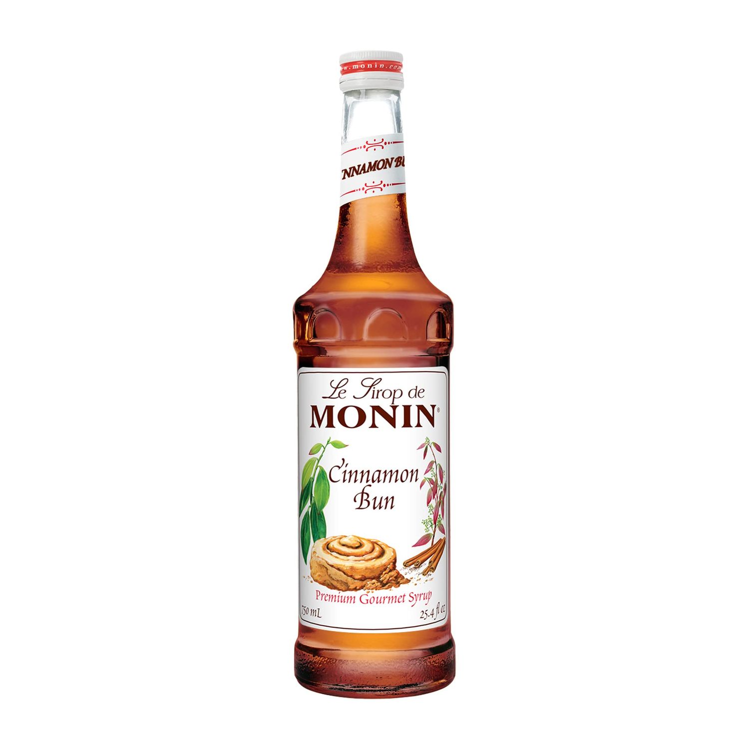 Monin - Cinnamon Bun Syrup, Smooth and Sweet Cinnamon Flavor, Great for Frozen Coffees, Cocoas, &amp; Cocktails, Vegan, Non-GMO, Gluten-Free (750 ml)