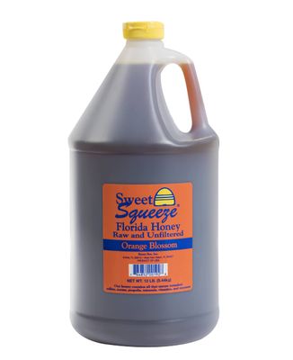 Sweet Squeeze Raw and Unfiltered Orange Blossom Honey - From Florida&#39;s Beekeepers, 12 Pound