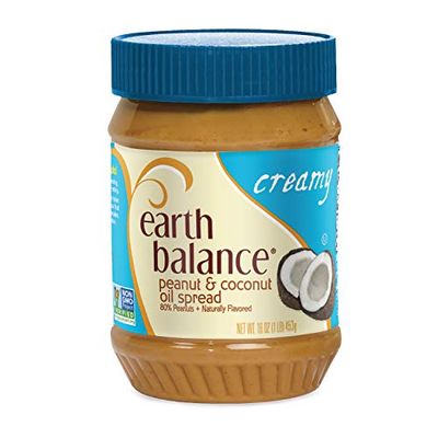 Earth Balance Creamy Peanut and Coconut Oil Spread, Vegan and Gluten Free, 16 oz