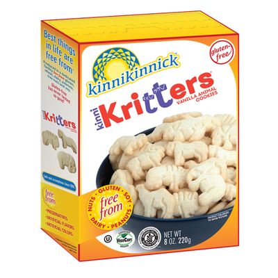 Kinnikinnick - KinniKritters Animal Cookies - Gluten Free, Allergy Friendly Vegan Animal Crackers - 8 oz. Box