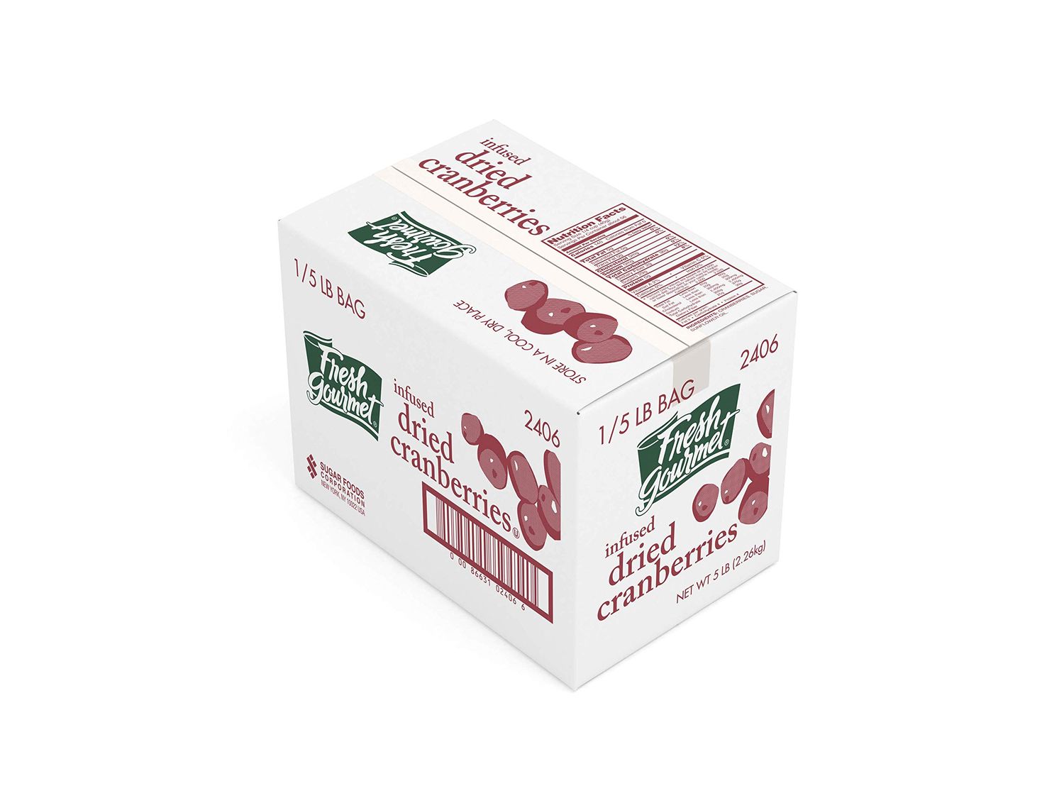 Fresh Gourmet Dried Cranberries | 5 Pound | Bulk Size | Snack and Salad Topper