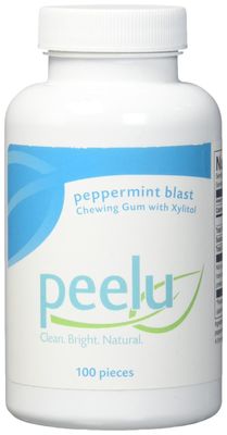 the Peelu Co. Chewing Gum, Peppermint, 100-Count