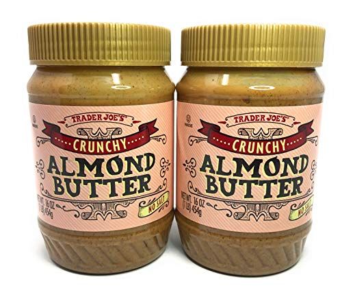 Trader Joes Crunchy No Salt Almond Butter, 16 Ounce (Pack of 2)