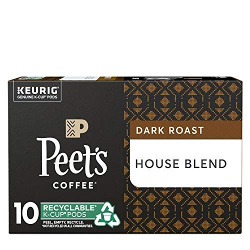 Peets Coffee House Blend K-Cup Coffee Pods for Keurig Brewers, Dark Roast, 10 Pods