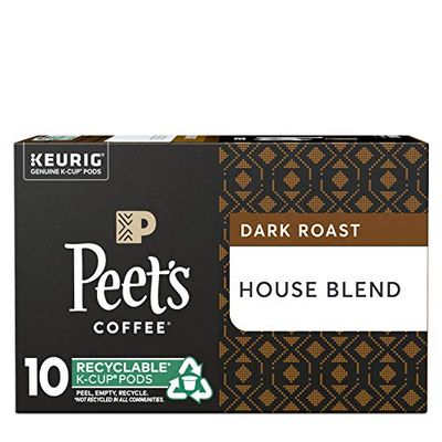 Peets Coffee House Blend K-Cup Coffee Pods for Keurig Brewers, Dark Roast, 10 Pods