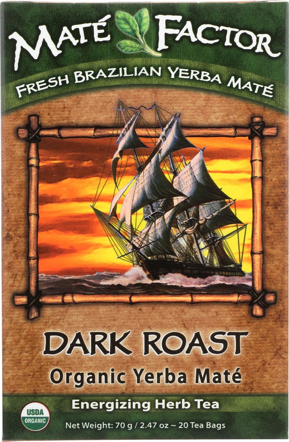 The Mate Factor Organic Yerba Mate Dark Roast - 20 Tea Bags