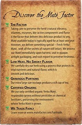 The Mate Factor Organic Yerba Mate Dark Roast - 20 Tea Bags
