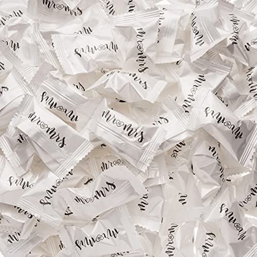 Candy Envy - Modern Mr. and Mrs. Buttermints - 13 oz. Bag - Approximately 100 Individually Wrapped Mints - Wedding Favors