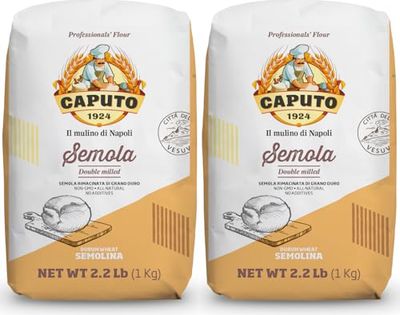 Molino Antimo Semolina Semola Flour, 1 Kilo bag , (Pack of 2)