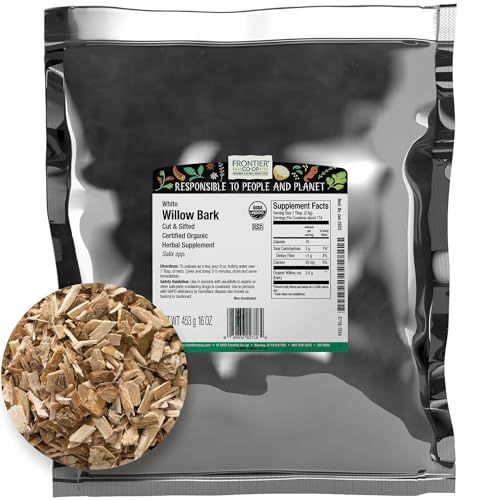 Frontier Co-op Organic Cut &amp; Sifted White Willow Bark 1lb