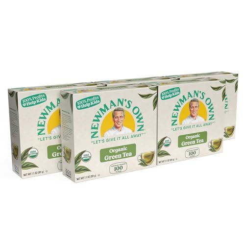 Newman&#39;s Own Organics Green Tea, 100 Individually Wrapped Tea Bags, 100 Count (Pack of 5)