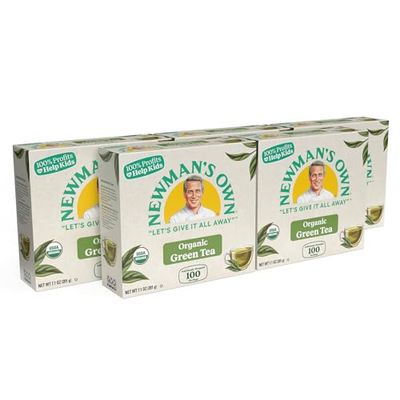 Newman&#39;s Own Organics Green Tea, 100 Individually Wrapped Tea Bags, 100 Count (Pack of 5)