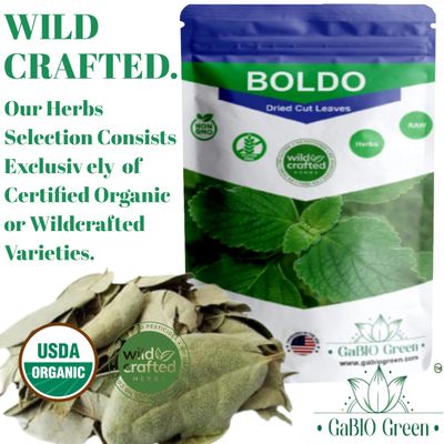 Gabio Green- Boldo Dried Leaves,(4 oz/114 Gr), whole Boldo Leaf, 100% Natural Detox, Hojas De Boldo, Peumus Boldus Herbal Tea, Boldo Tea, Packaged in The USA