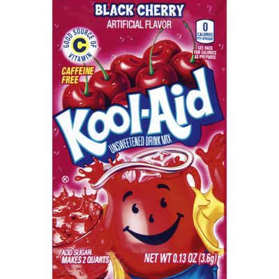 Kool Aid Black Cherry unsweetened drink mix, .13 oz, 48 count, Pack of 4